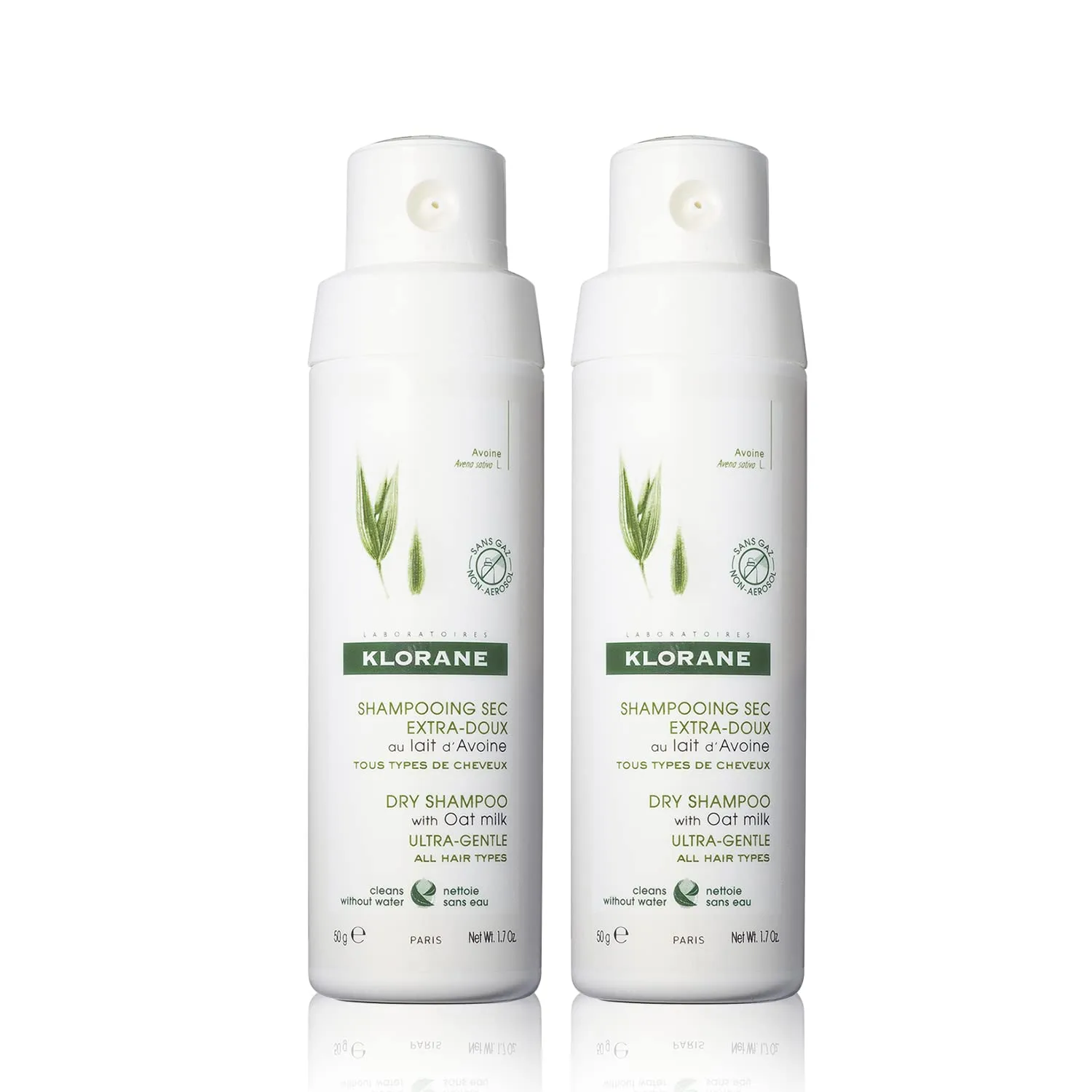 Klorane Ultra Gentle Dry Shampoo with Oat+ - Gentle Formula - Instantly Revives Hair and Eliminates Odor, Dirt, and Oils - Hypoallergenic & Vegan - Paraben & Sulfate-Free