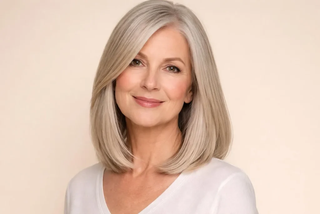 45 Stylish Shoulder Length Haircuts for Women Over 60