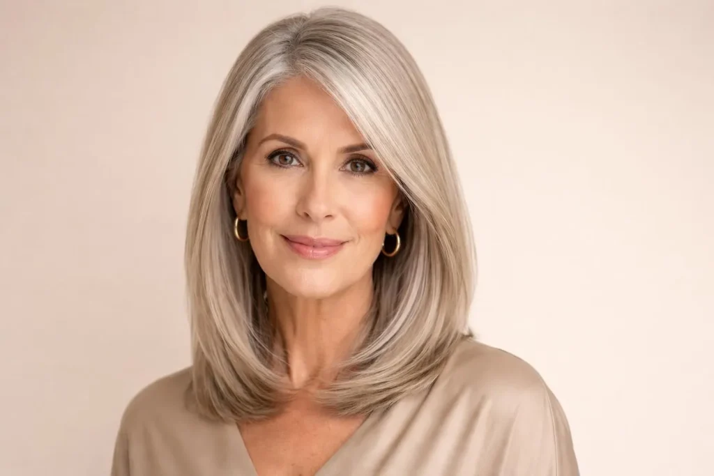 45 Stylish Shoulder Length Haircuts for Women Over 60