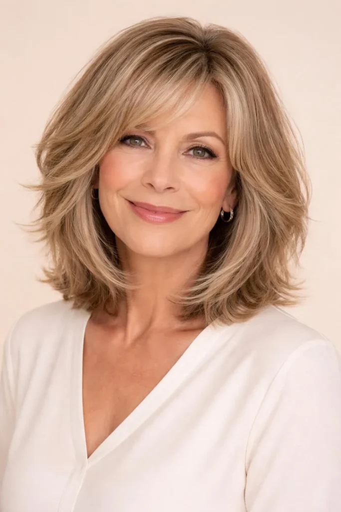 45 Stylish Shoulder Length Haircuts for Women Over 60
