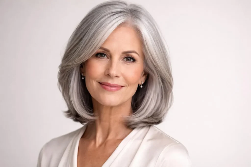 45 Stylish Shoulder Length Haircuts for Women Over 60