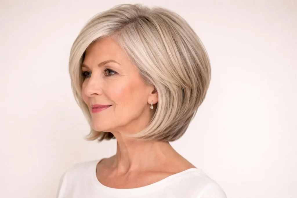 45 Stylish Shoulder Length Haircuts for Women Over 60