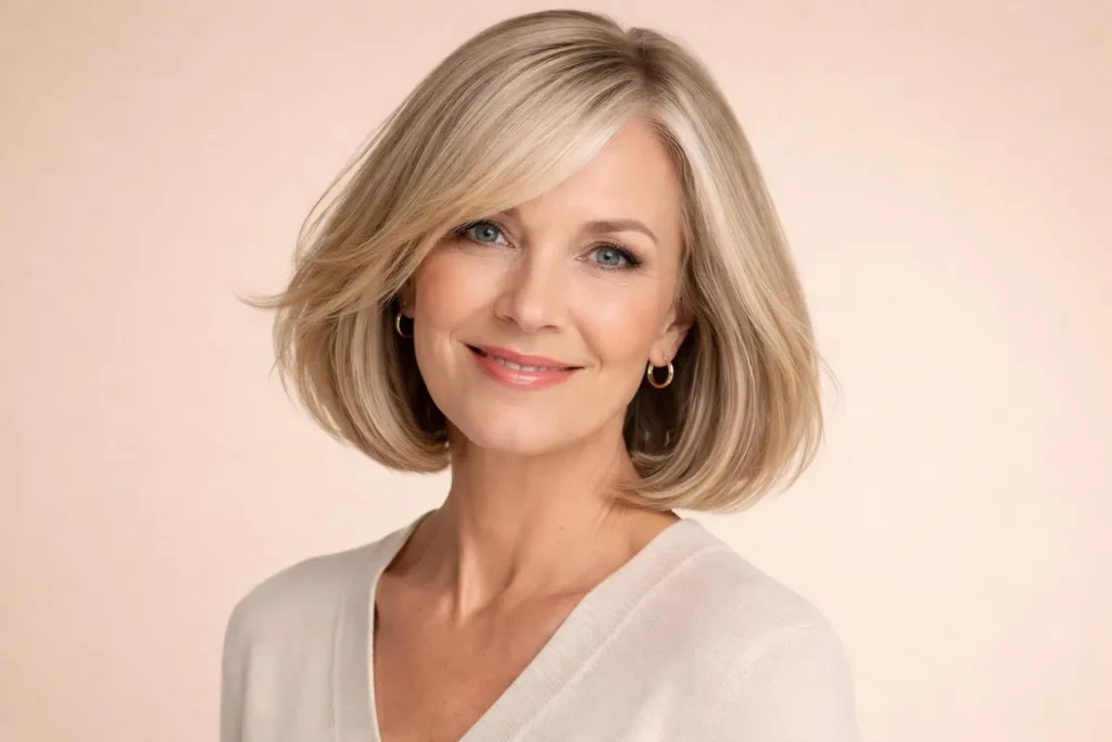 45 Stylish Shoulder Length Haircuts for Women Over 60