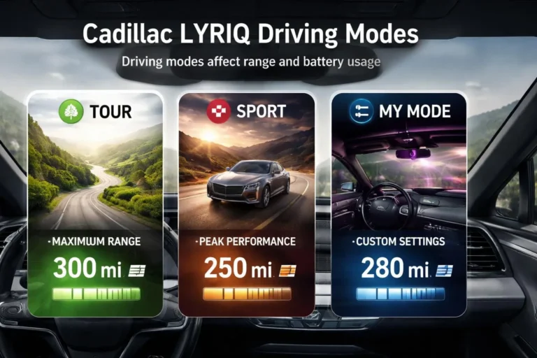 Do the Driving Modes in Cadillac LYRIQ Offer Different Ranges or Battery Usage