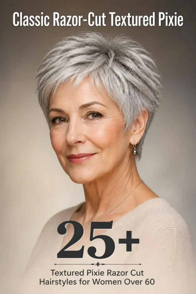 25+ Textured Pixie Razor Cut Hairstyles for Women Over 60 That Look Effortlessly Modern