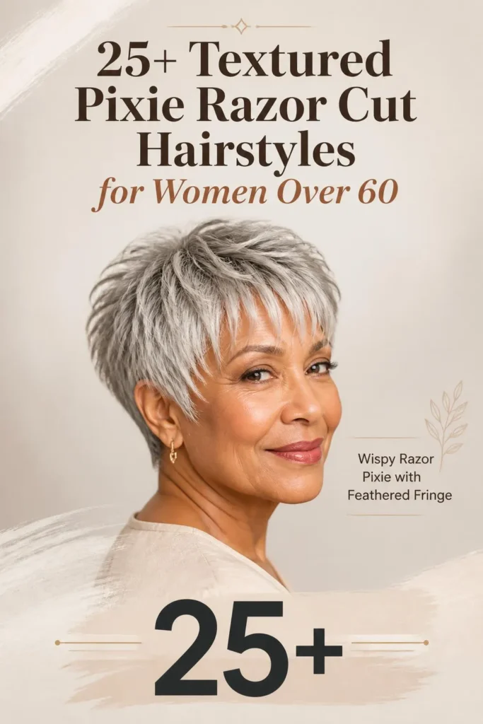 25+ Textured Pixie Razor Cut Hairstyles for Women Over 60 That Look Effortlessly Modern