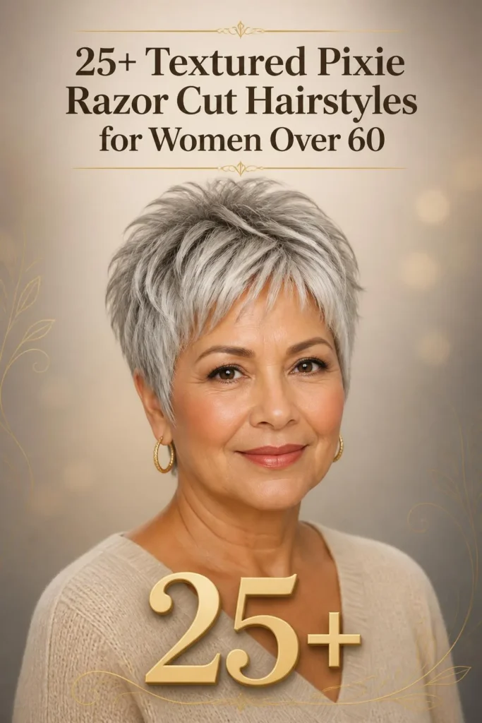 25+ Textured Pixie Razor Cut Hairstyles for Women Over 60 That Look Effortlessly Modern
