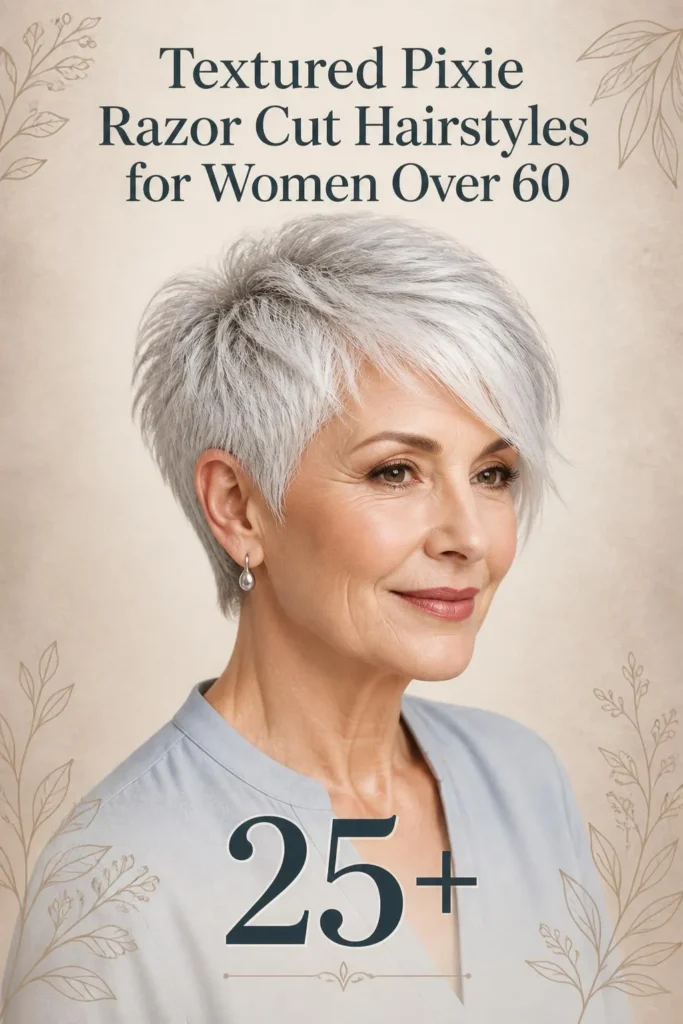 25+ Textured Pixie Razor Cut Hairstyles for Women Over 60 That Look Effortlessly Modern