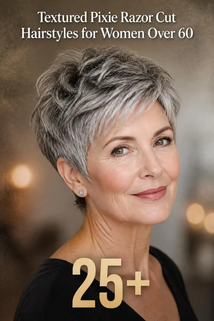 25+ Textured Pixie Razor Cut Hairstyles for Women Over 60 That Look Effortlessly Modern