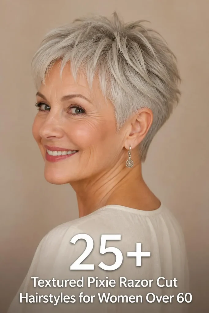 25+ Textured Pixie Razor Cut Hairstyles for Women Over 60 That Look Effortlessly Modern