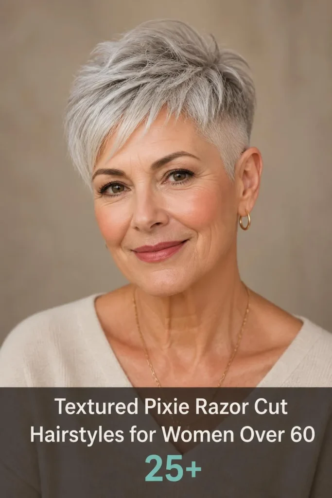 25+ Textured Pixie Razor Cut Hairstyles for Women Over 60 That Look Effortlessly Modern
