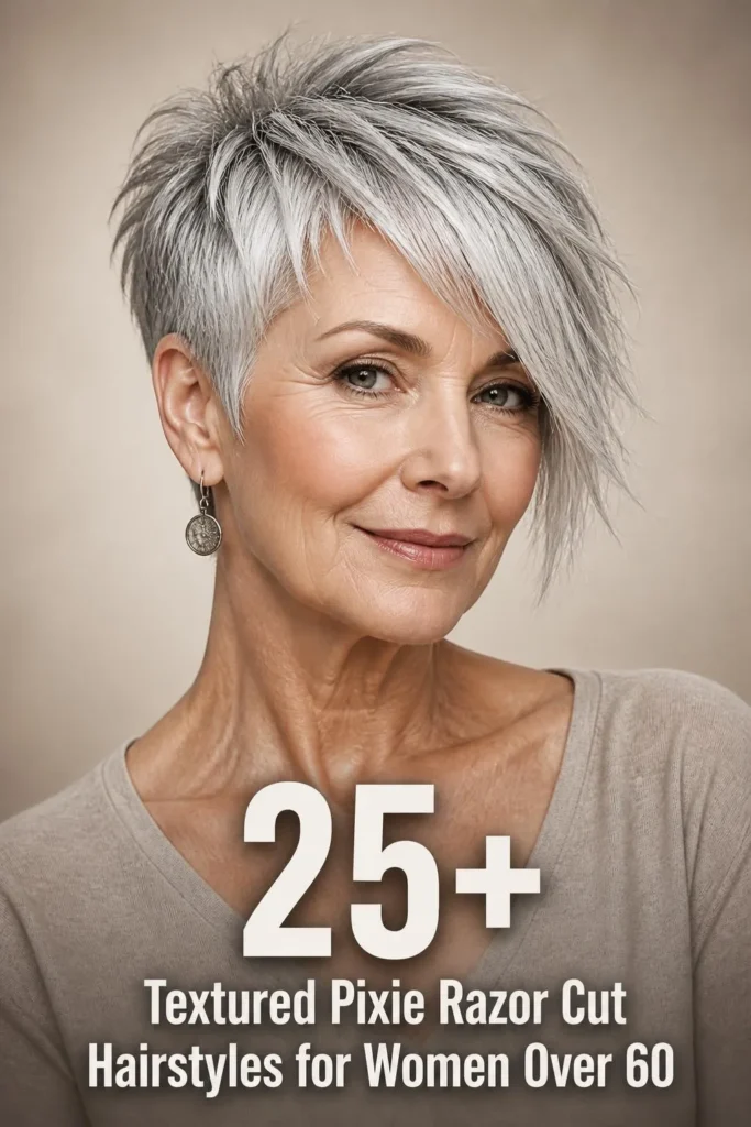 25+ Textured Pixie Razor Cut Hairstyles for Women Over 60 That Look Effortlessly Modern