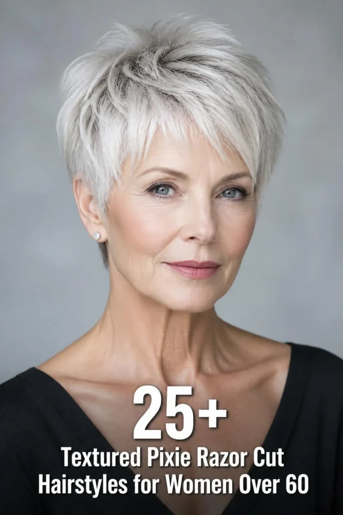 25+ Textured Pixie Razor Cut Hairstyles for Women Over 60 That Look Effortlessly Modern