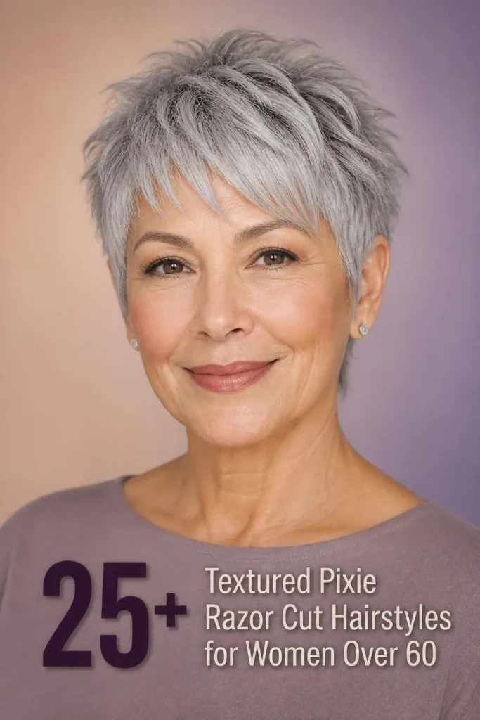 25+ Textured Pixie Razor Cut Hairstyles for Women Over 60 That Look Effortlessly Modern