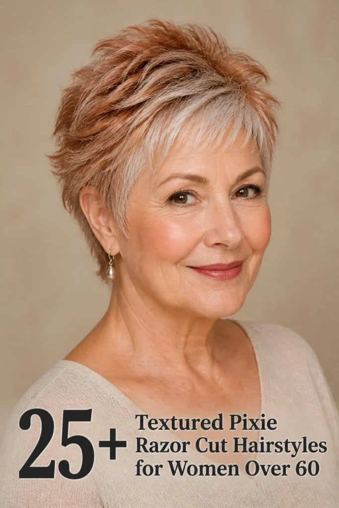 25+ Textured Pixie Razor Cut Hairstyles for Women Over 60 That Look Effortlessly Modern
