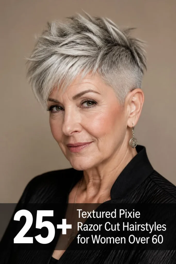 25+ Textured Pixie Razor Cut Hairstyles for Women Over 60 That Look Effortlessly Modern