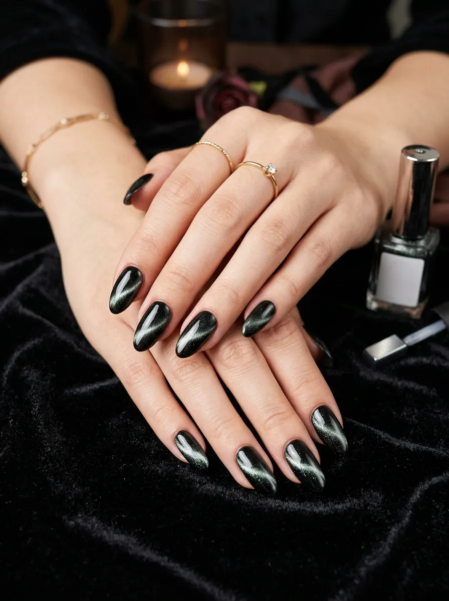 12 Cat Eye Nails: Magnetic Designs That Shimmer & Shift in Light