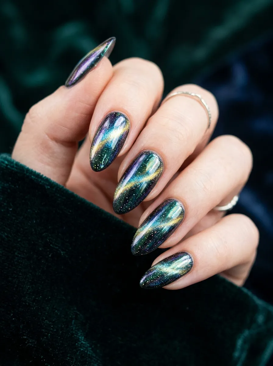 12 Cat Eye Nails: Magnetic Designs That Shimmer & Shift in Light