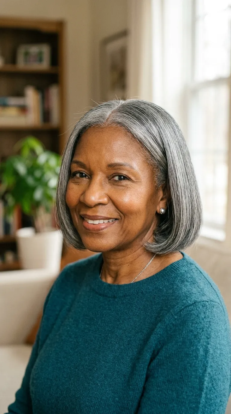 21 Gorgeous Gray Hair Hairstyles for Older Black Women That Feel Modern and Effortless 14 21 Gorgeous Gray Hair Hairstyles for Older Black Women That Feel Modern and Effortless