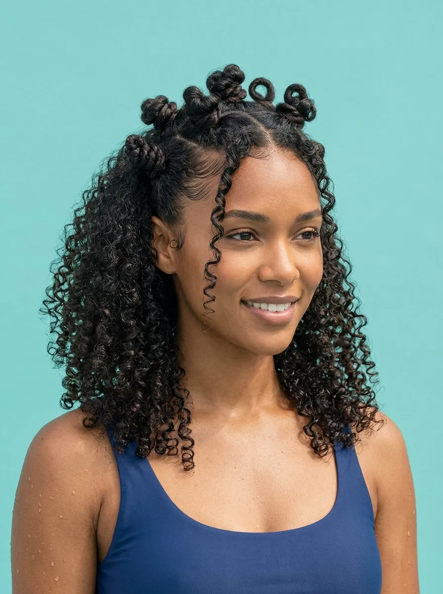 20 Hairstyles for the Pool for Women With Curly Hair