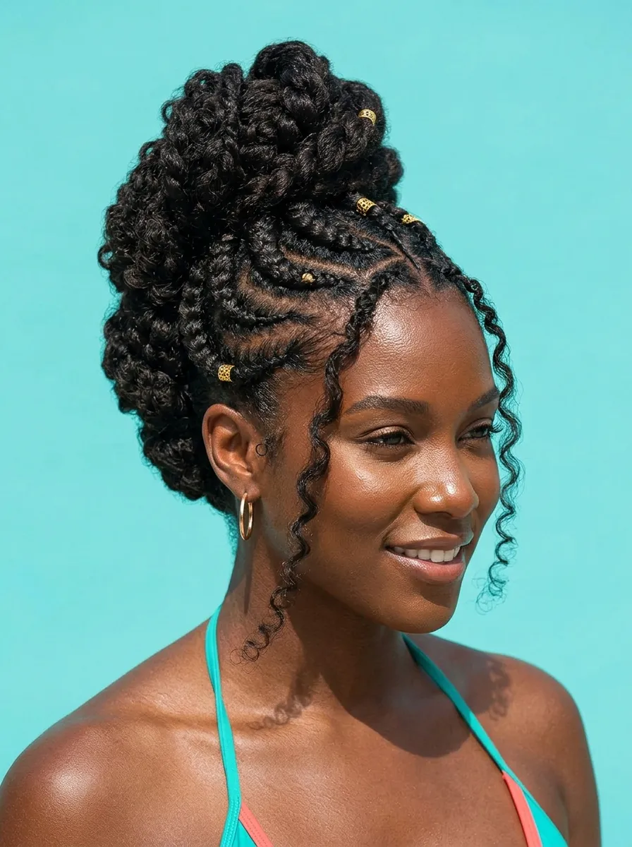 20 Hairstyles for the Pool for Women With Curly Hair