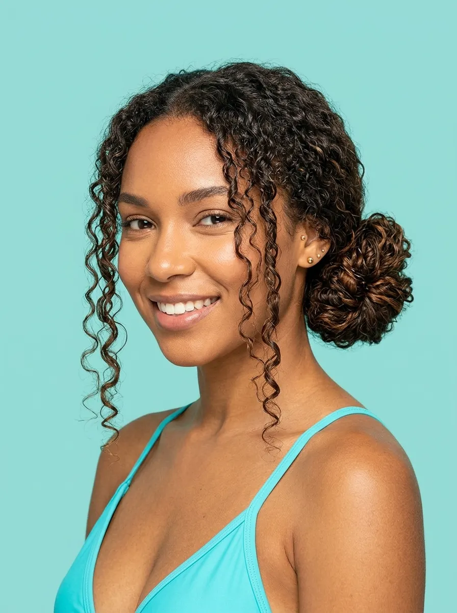 20 Hairstyles for the Pool for Women With Curly Hair