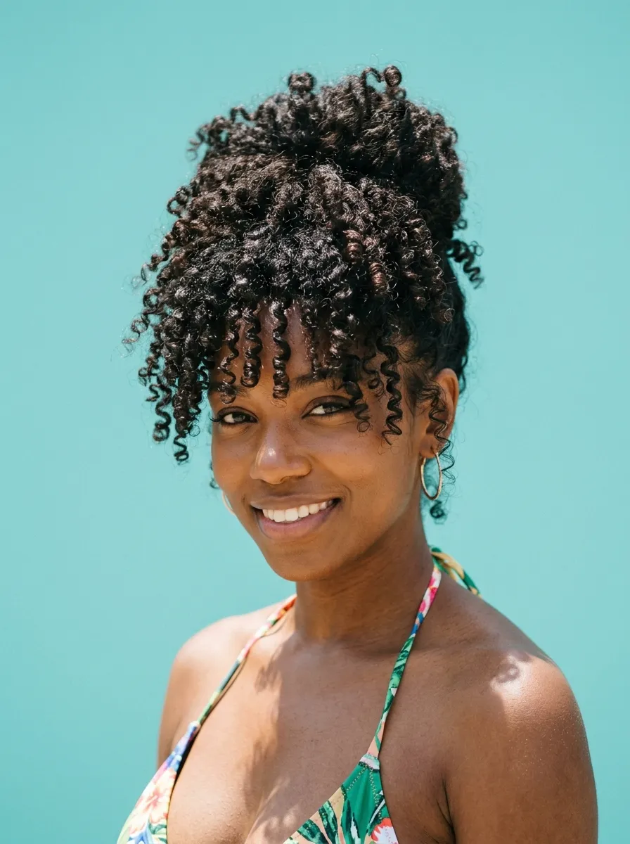 20 Hairstyles for the Pool for Women With Curly Hair