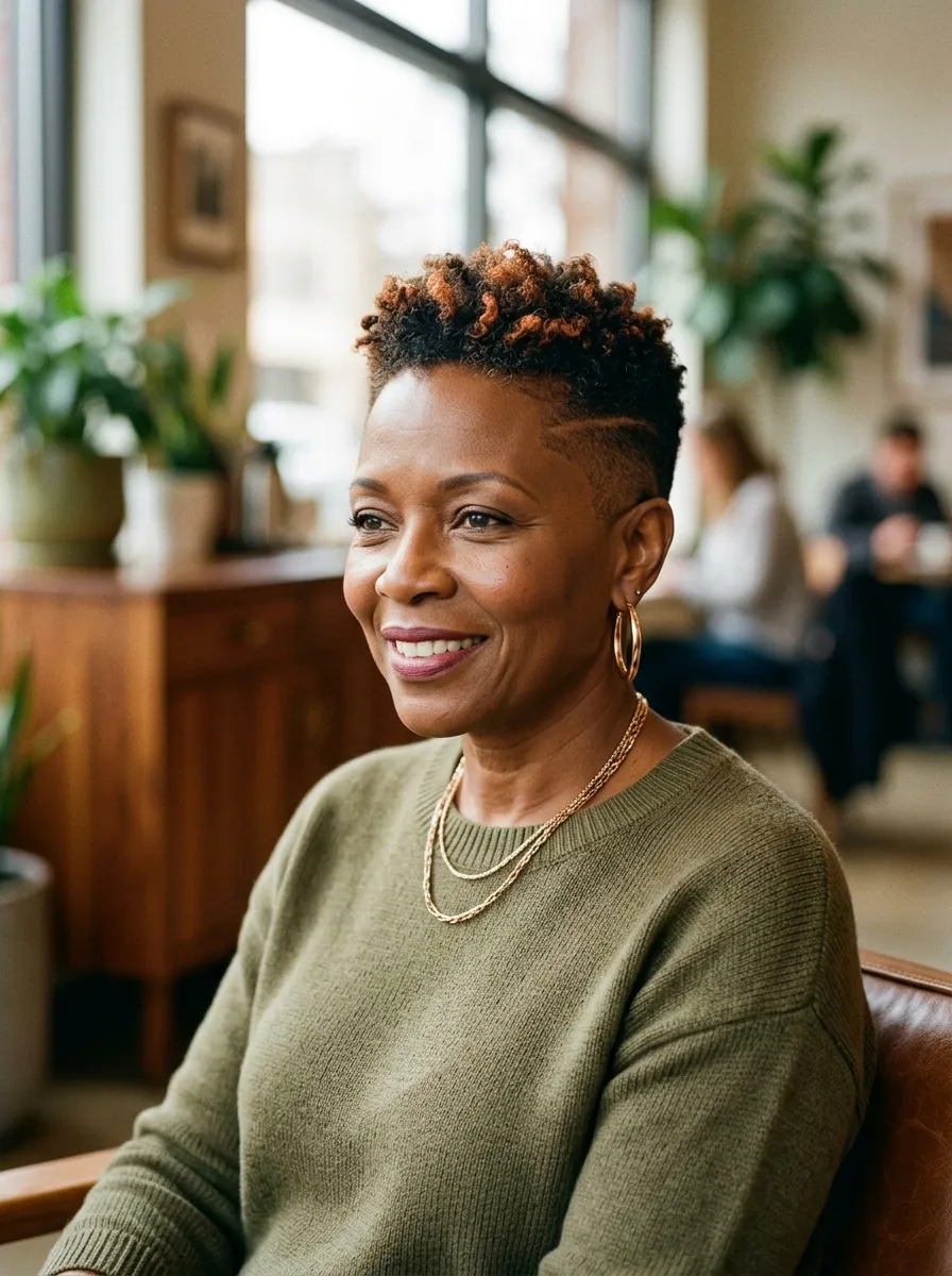 19 Bold & Chic Shaved Hairstyles for Mature Black Women—Low-Maintenance Looks