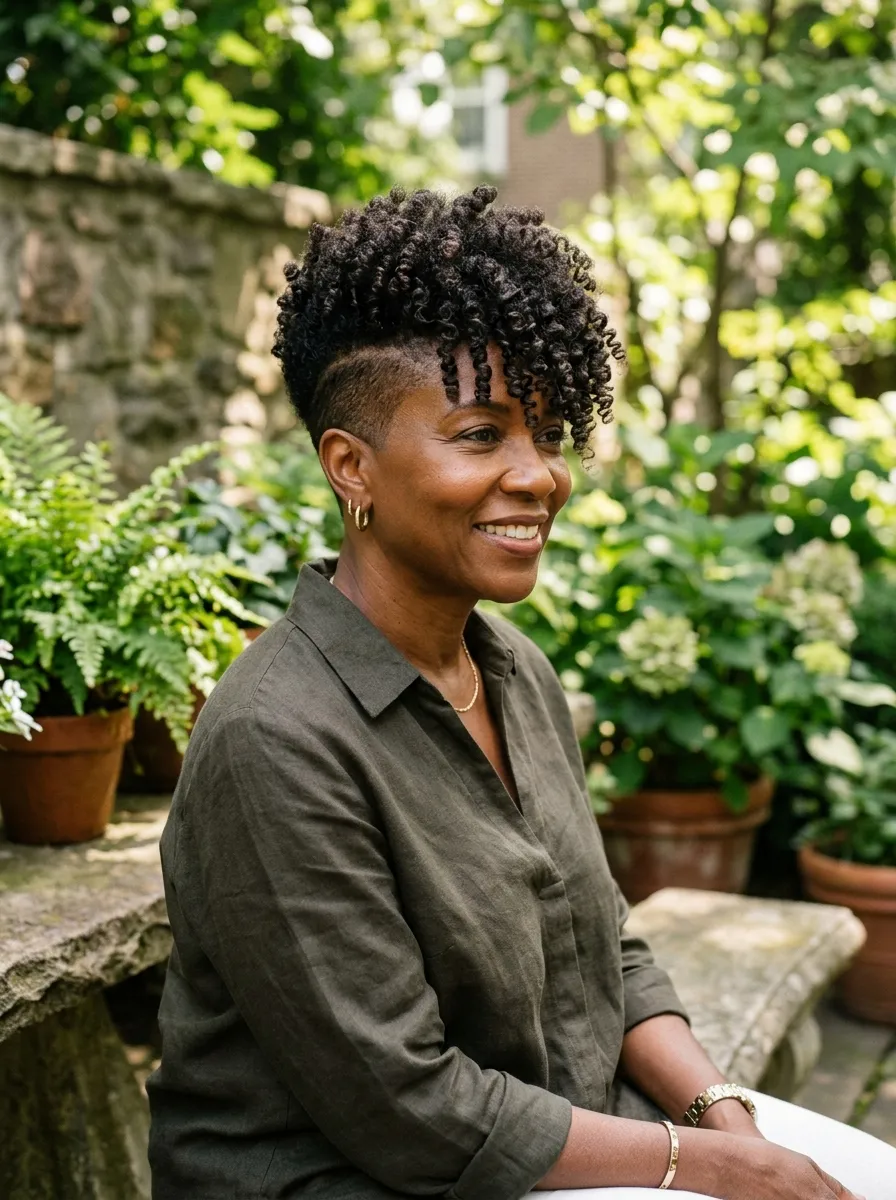 19 Bold & Chic Shaved Hairstyles for Mature Black Women—Low-Maintenance Looks