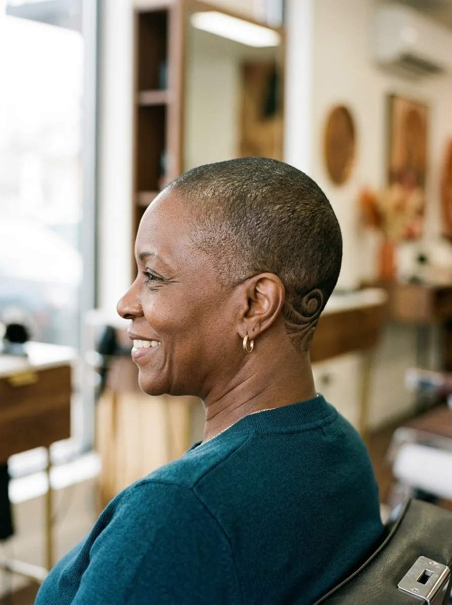 19 Bold & Chic Shaved Hairstyles for Mature Black Women—Low-Maintenance Looks