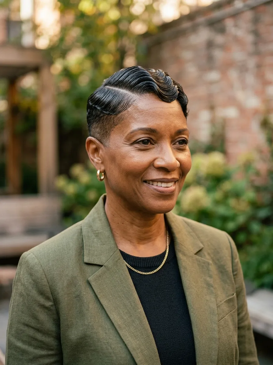 19 Bold & Chic Shaved Hairstyles for Mature Black Women—Low-Maintenance Looks