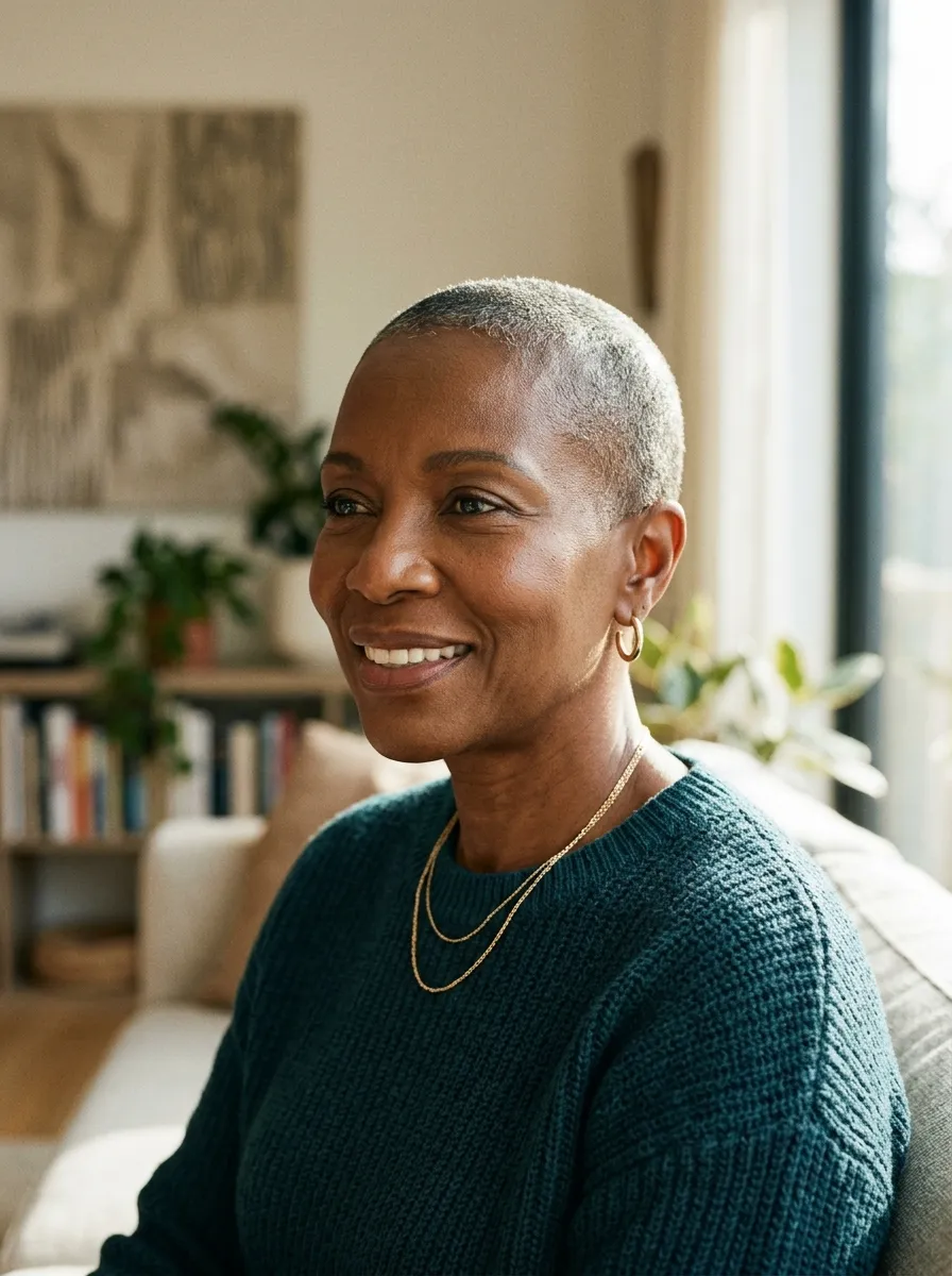 19 Bold & Chic Shaved Hairstyles for Mature Black Women—Low-Maintenance Looks