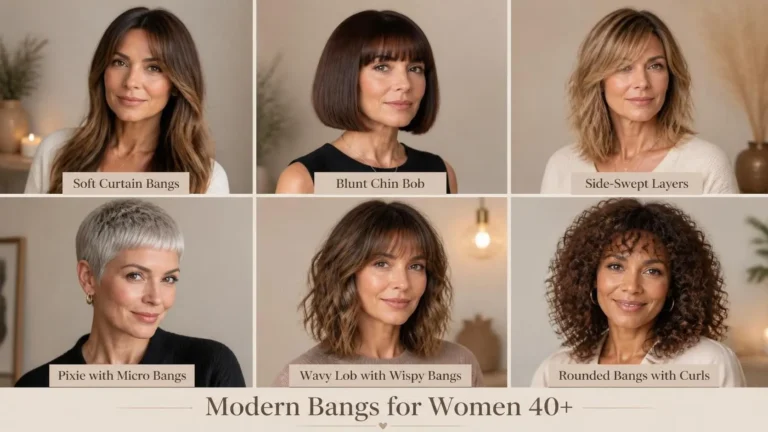 26 Modern Bangs Hairstyles for Women Over 40: Flattering Cuts for Every Face Shape