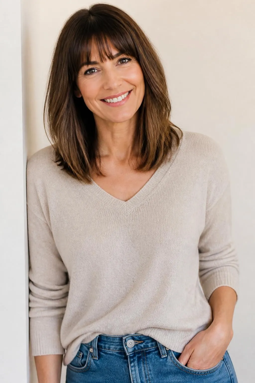 26 Modern Bangs Hairstyles for Women Over 40: Flattering Cuts for Every Face Shape 14 26 Modern Bangs Hairstyles for Women Over 40: Flattering Cuts for Every Face Shape