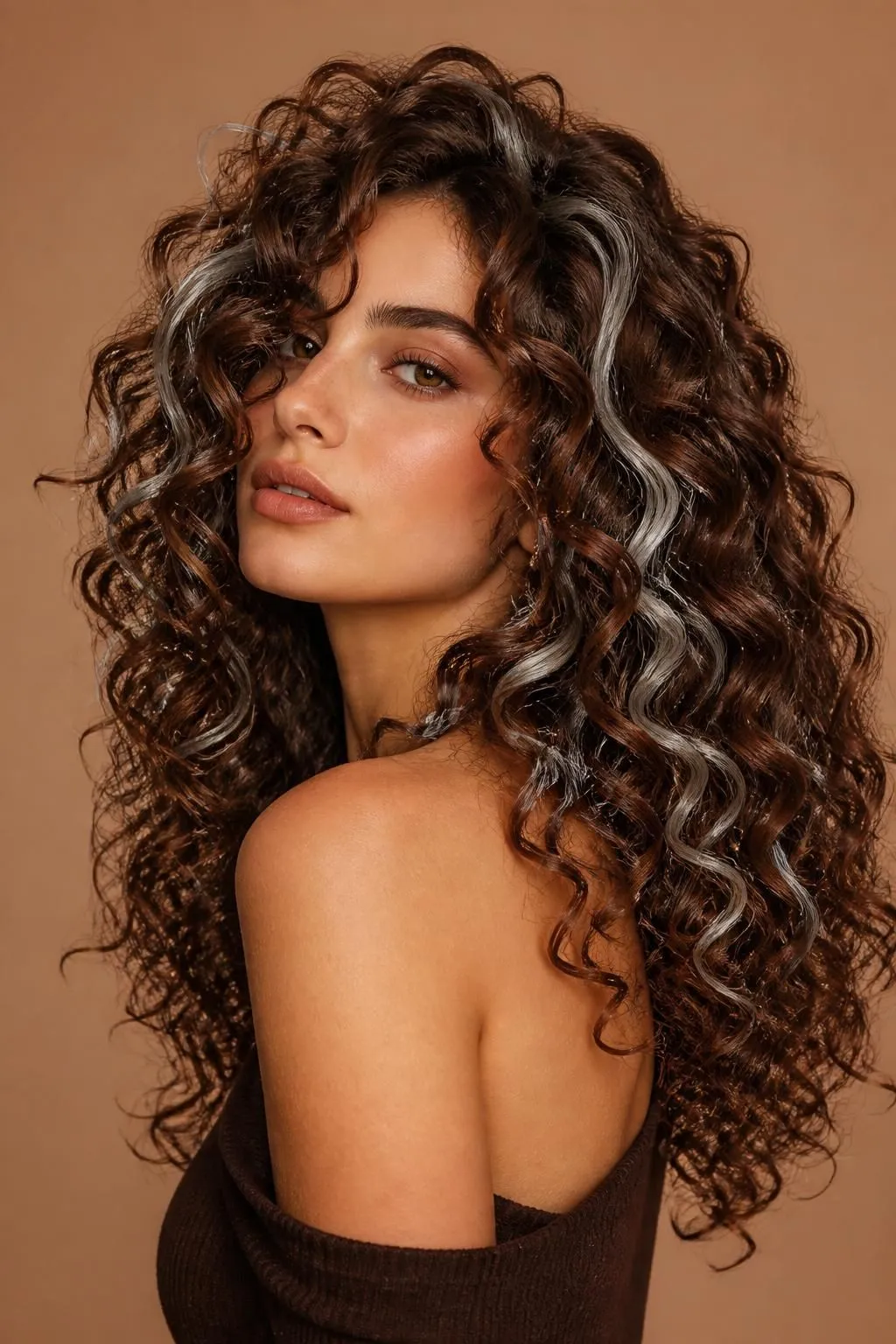 23 Brown Hair with Silver Highlights Ideas 3 23 Brown Hair with Silver Highlights Ideas