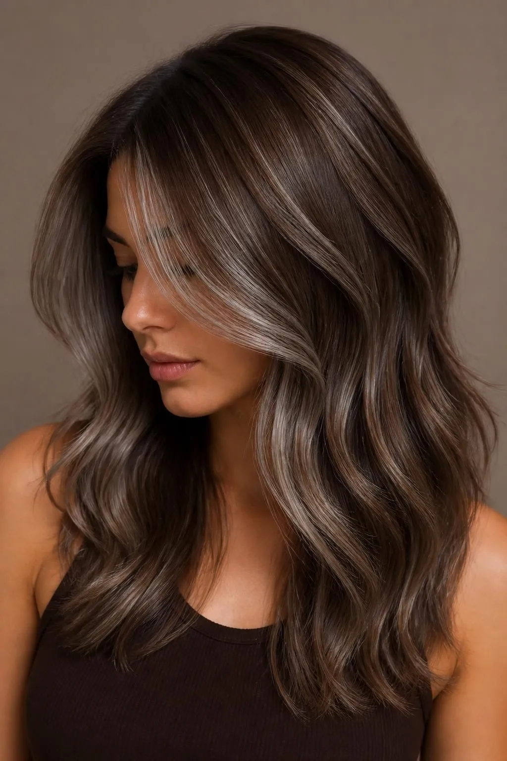 23 Brown Hair with Silver Highlights Ideas 8 23 Brown Hair with Silver Highlights Ideas