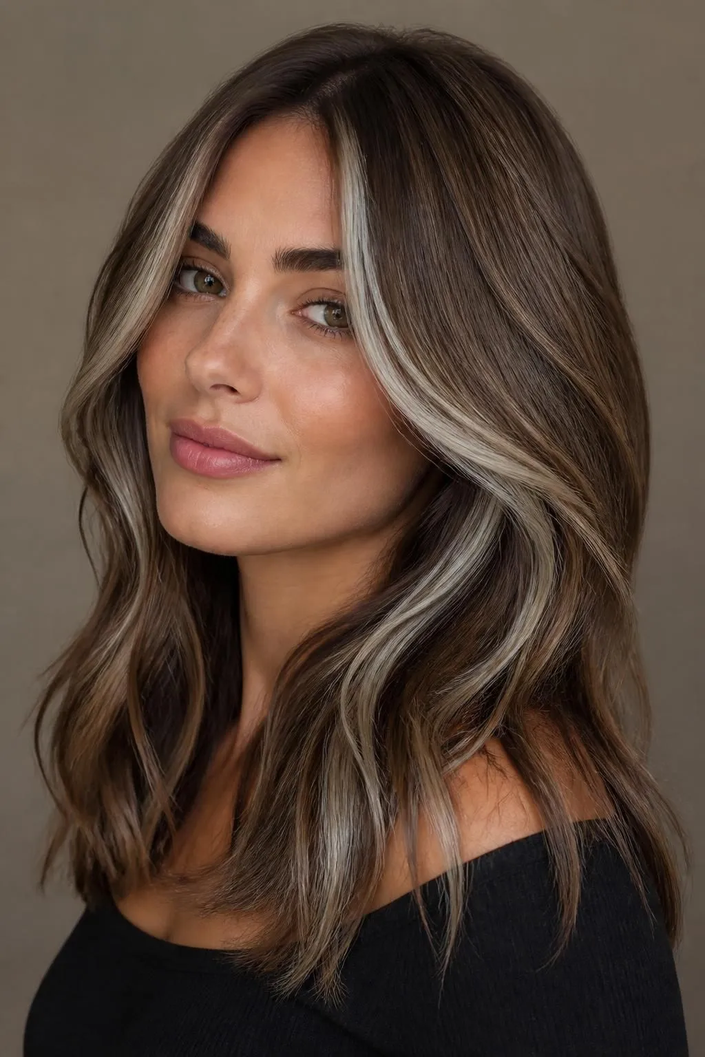 23 Brown Hair with Silver Highlights Ideas 9 23 Brown Hair with Silver Highlights Ideas