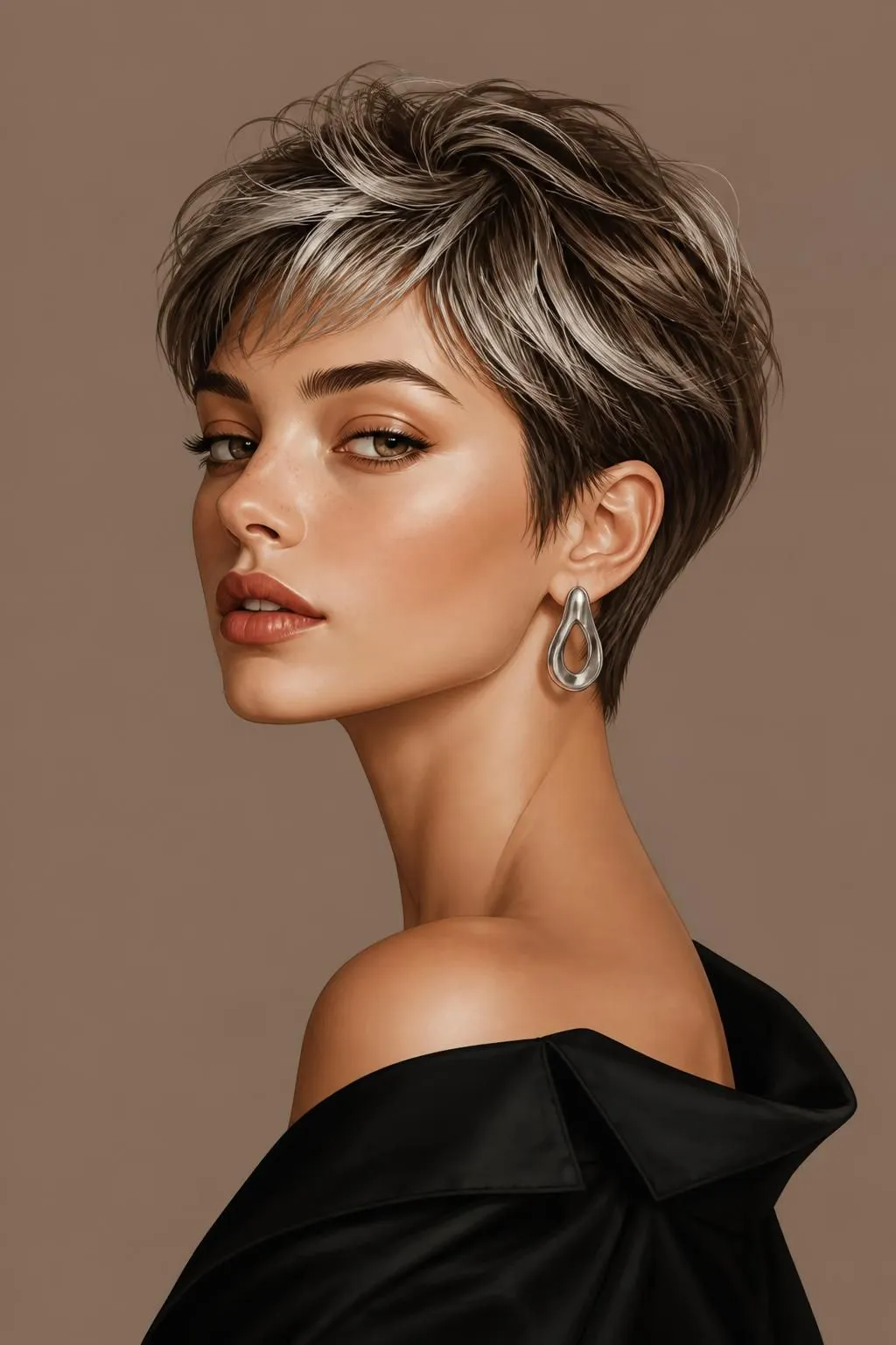23 Brown Hair with Silver Highlights Ideas 11 23 Brown Hair with Silver Highlights Ideas