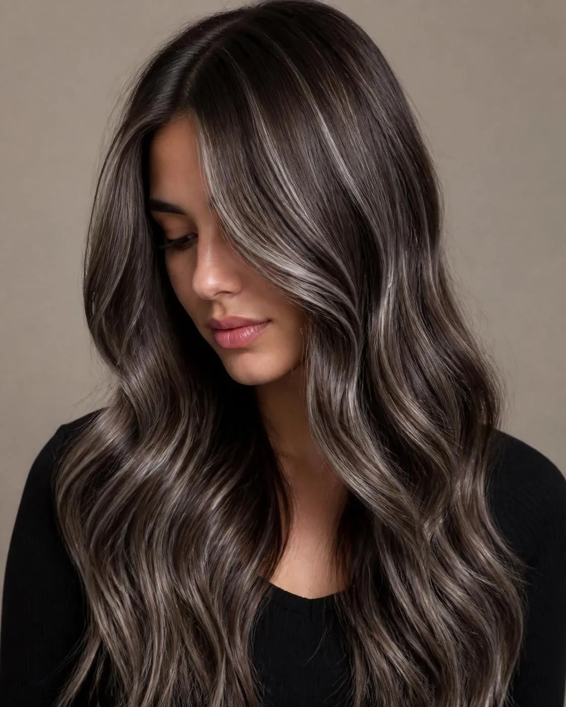 23 Brown Hair with Silver Highlights Ideas 16 23 Brown Hair with Silver Highlights Ideas