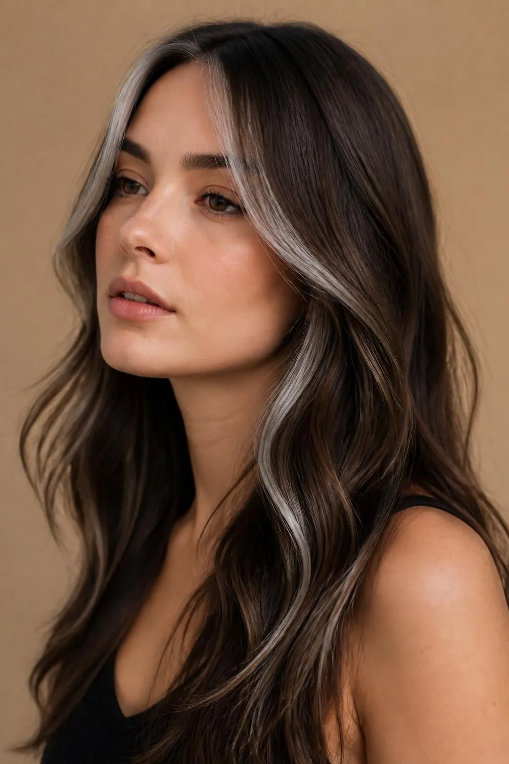 23 Brown Hair with Silver Highlights Ideas 17 23 Brown Hair with Silver Highlights Ideas
