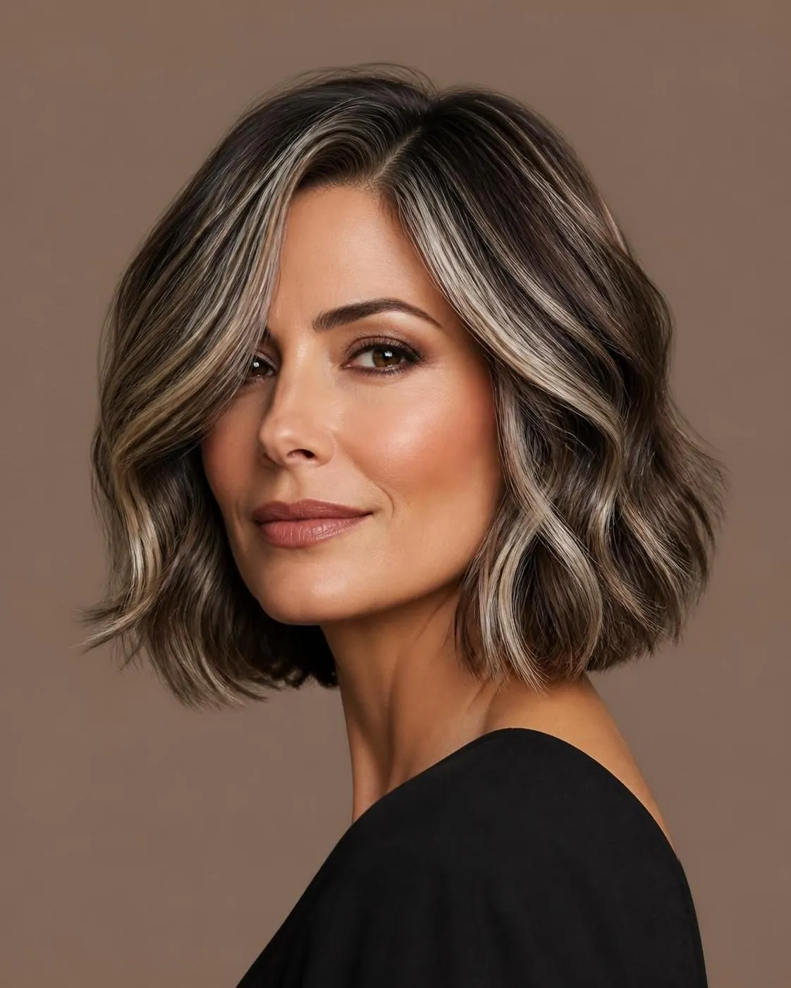 23 Brown Hair with Silver Highlights Ideas 19 23 Brown Hair with Silver Highlights Ideas