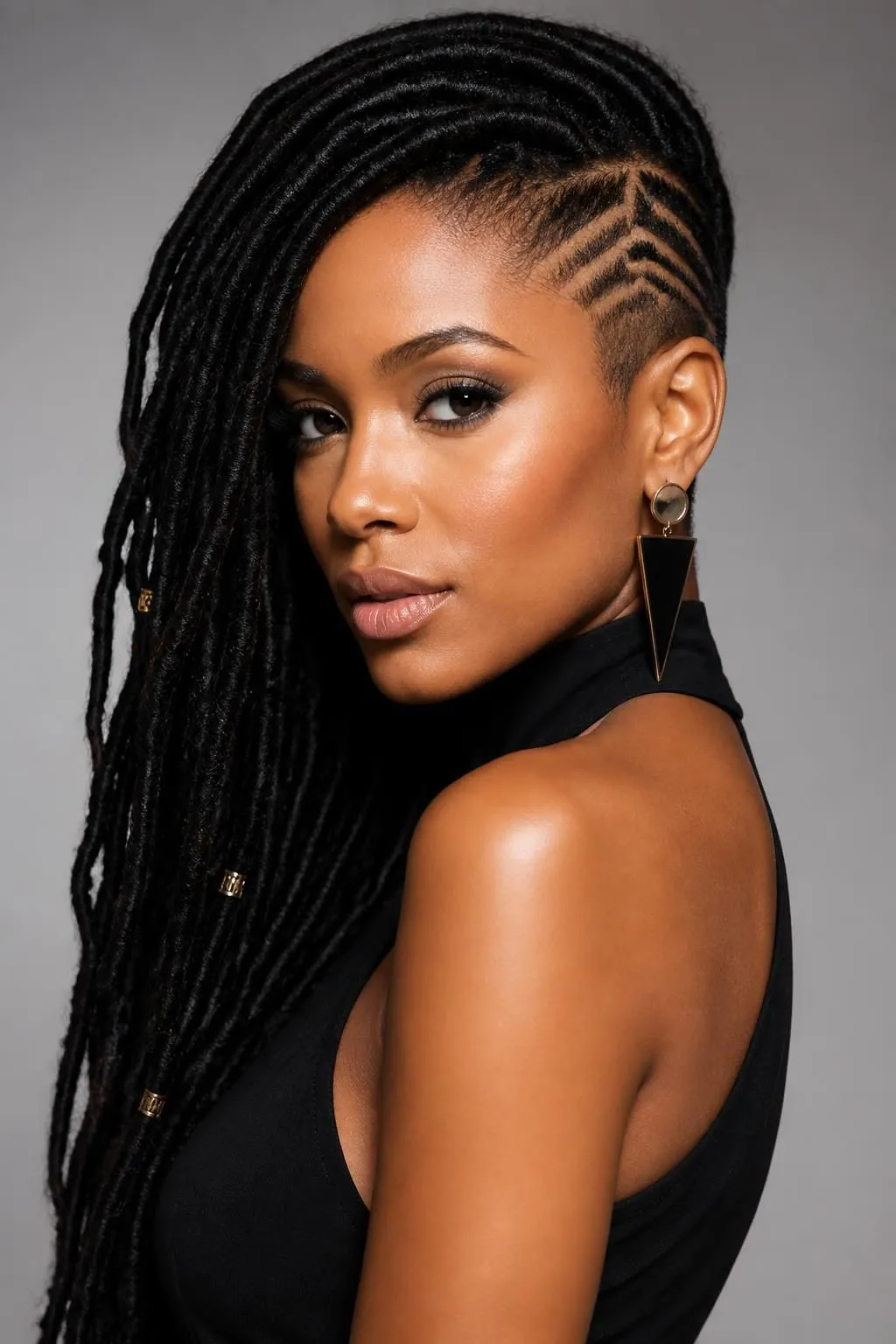 14 Faux Locs with Shaved Side Looks Every Black Woman Should See 4 14 Faux Locs with Shaved Side Looks Every Black Woman Should See