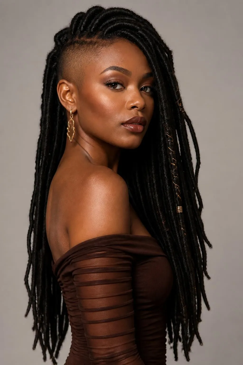 14 Faux Locs with Shaved Side Looks Every Black Woman Should See 5 14 Faux Locs with Shaved Side Looks Every Black Woman Should See