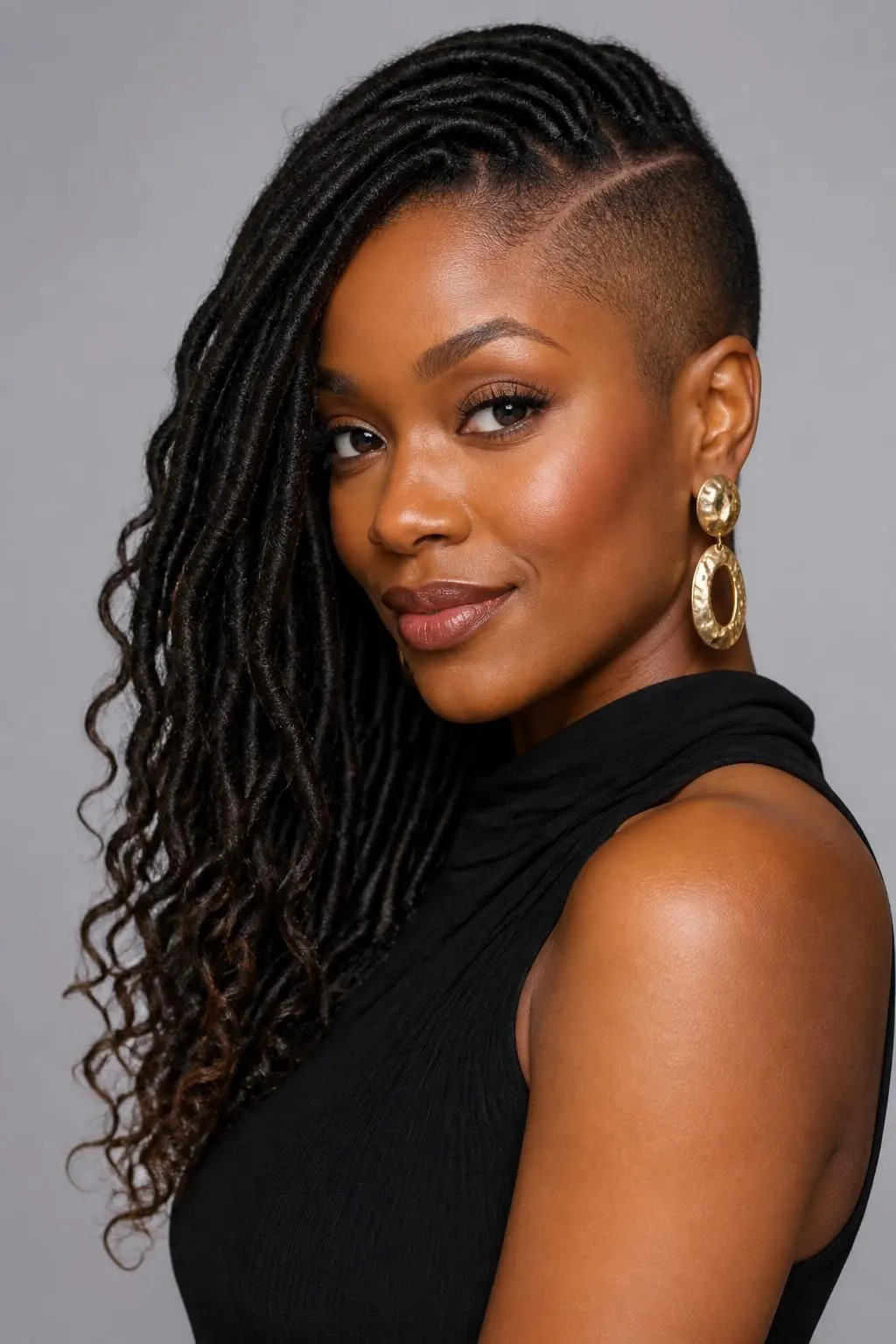 14 Faux Locs with Shaved Side Looks Every Black Woman Should See 13 14 Faux Locs with Shaved Side Looks Every Black Woman Should See