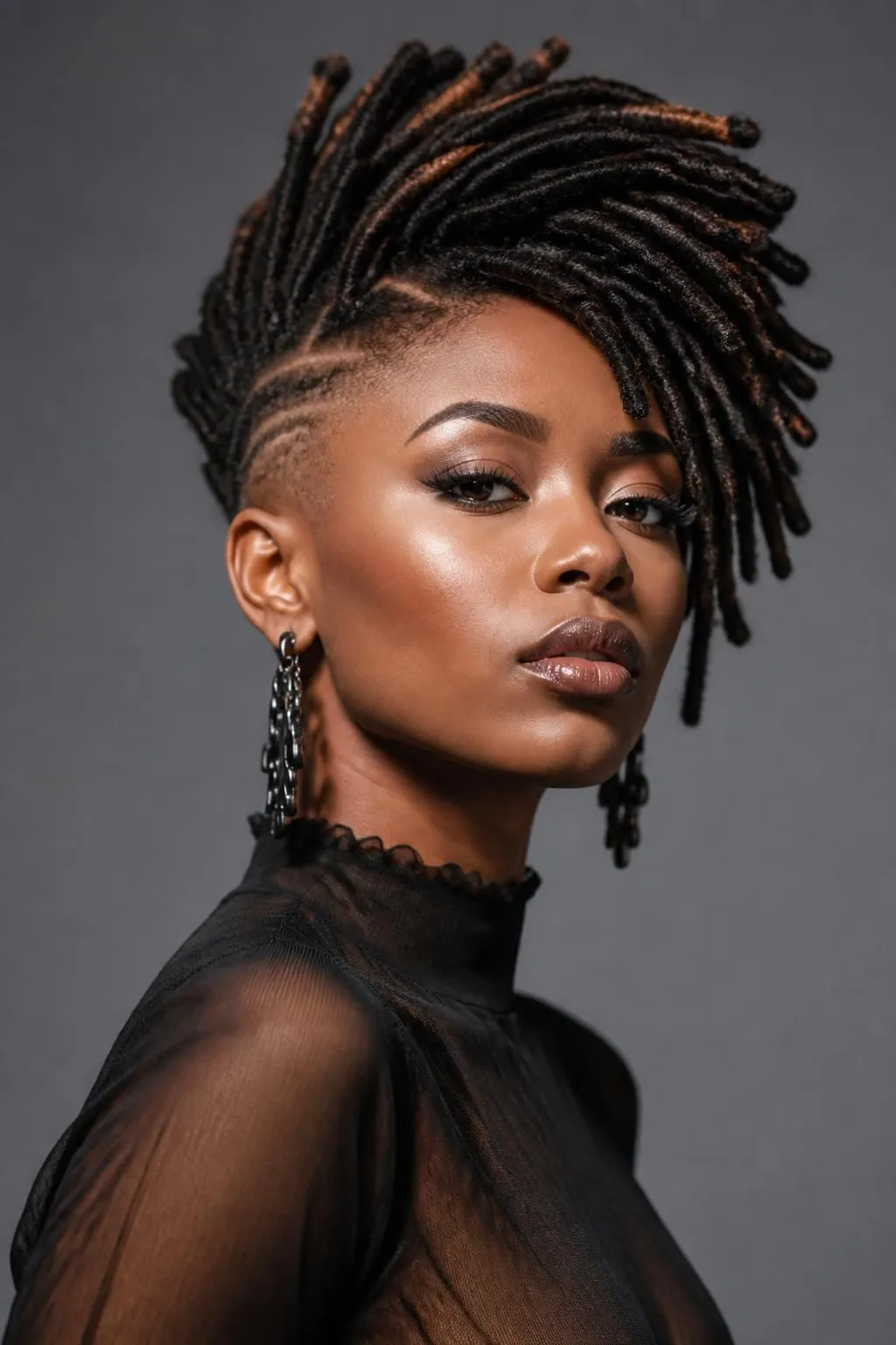 18 Shaved Side Locs Hairstyles for Black Women Obsessed with Edge 9 18 Shaved Side Locs Hairstyles for Black Women Obsessed with Edge