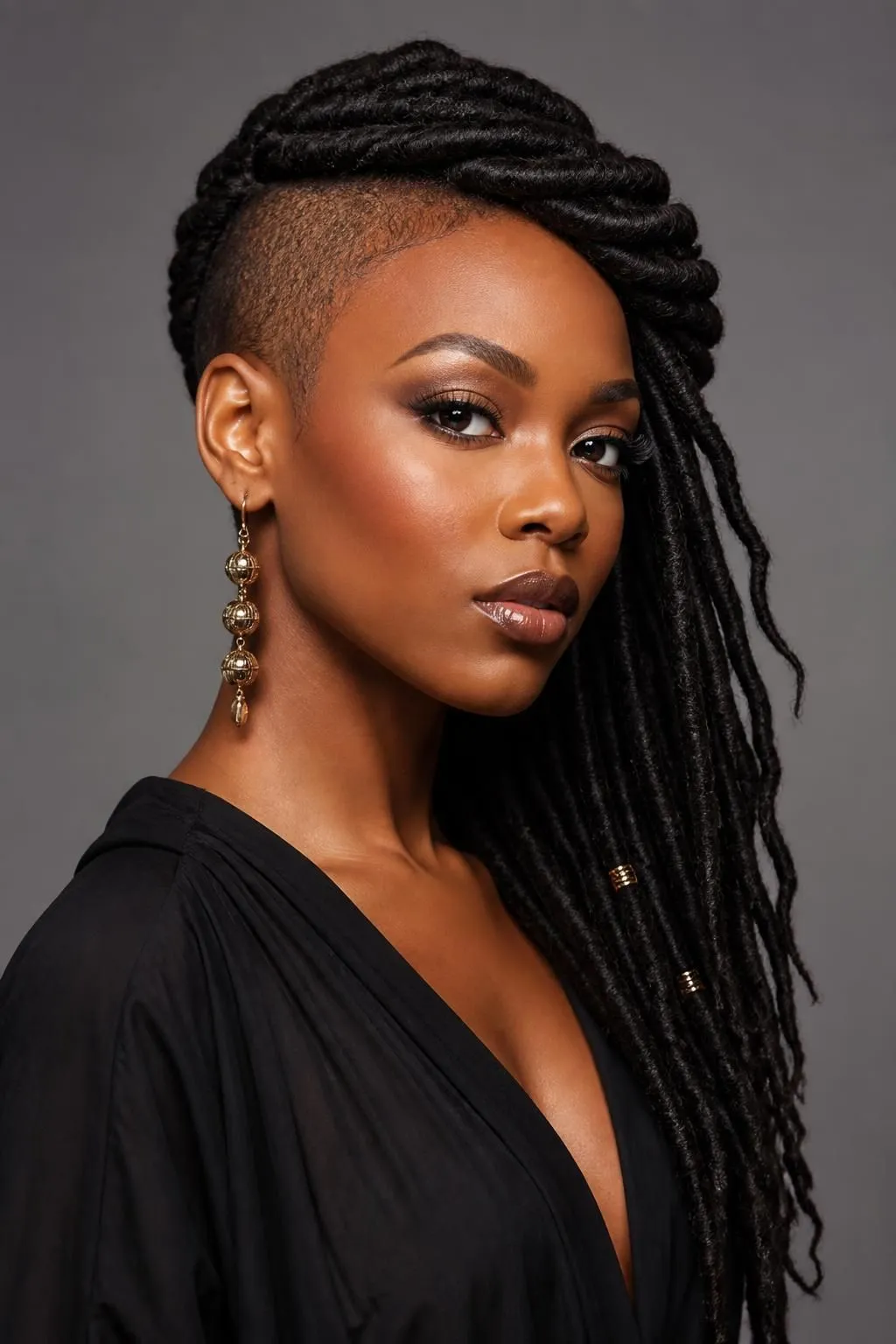 18 Shaved Side Locs Hairstyles for Black Women Obsessed with Edge 17 18 Shaved Side Locs Hairstyles for Black Women Obsessed with Edge
