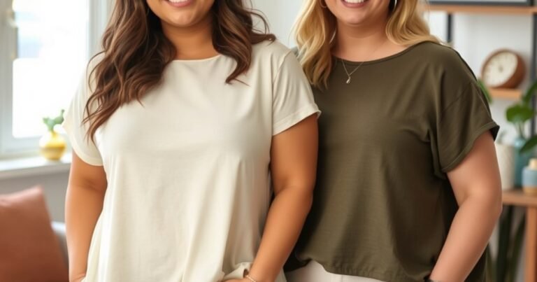 2 Women’s Plus Size Short Sleeve Tops Outfit Ideas for Easy, Flattering Style